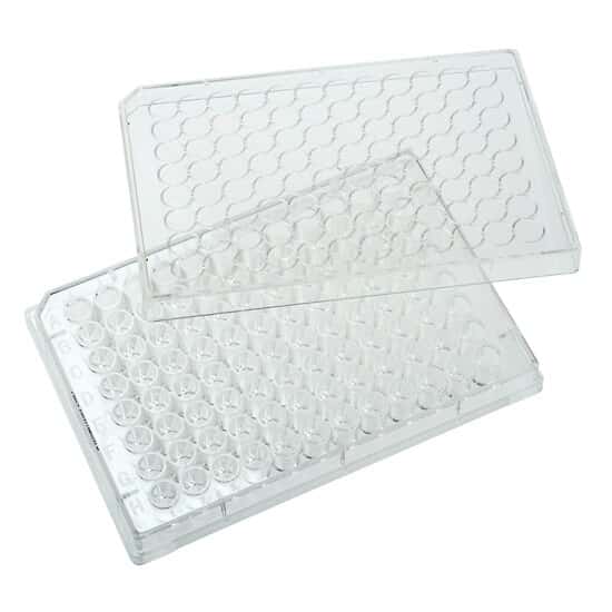 Cole-Parmer Cell and Tissue Culture Plates with Lid, Sterile, Polystyrene, Treated, 96-Well; 100/CS