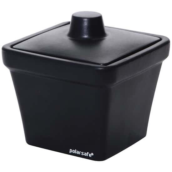 Cole-Parmer Foam Rectangular Ice Pan with Lid, 1 L, Black
