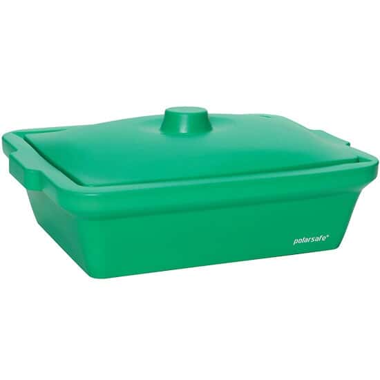 Cole-Parmer Foam Rectangular Ice Pan with Lid, 9 L, Green