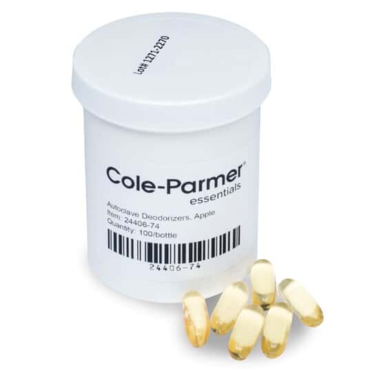 Cole-Parmer Autoclave Deodorizers, Apple; 100/Bottle, 6 Bottles/CS