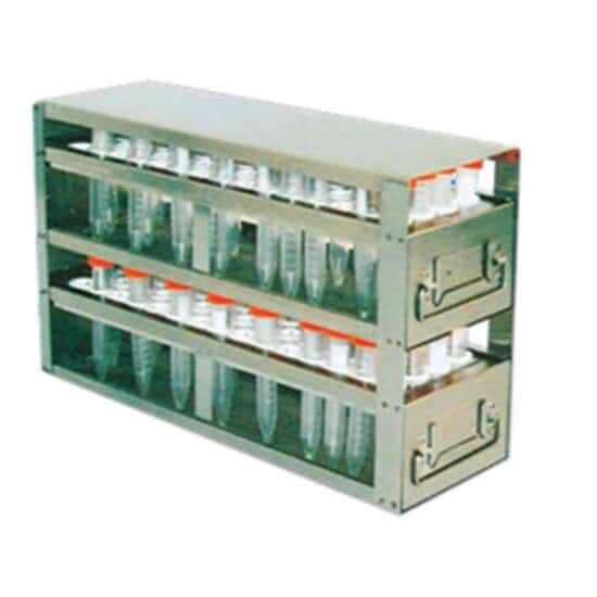 Cole-Parmer Upright Freezer Drawer Rack for 15 mL Centrifuge Tubes; 2 Drawers, holds 160 tubes