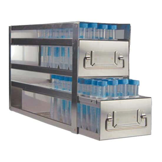 Cole-Parmer Upright Freezer Drawer Rack for 15 mL Centrifuge Tubes; 2 Drawers, holds 120 tubes