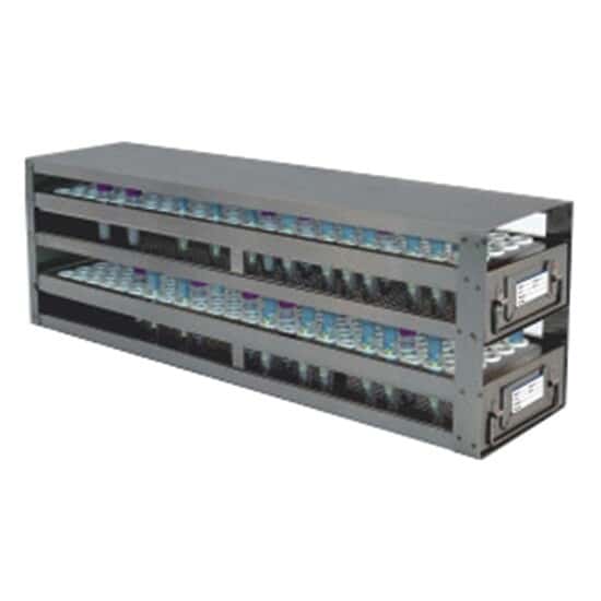 Cole-Parmer Upright Freezer Drawer Rack for 4 to 7 mL Blood Sample Tubes; 2 Drawers, holds 170 tubes