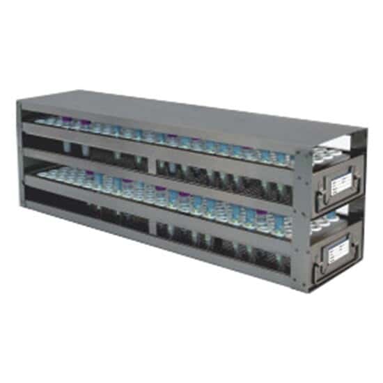 Cole-Parmer Upright Freezer Drawer Rack for 4 to 7 mL Blood Sample Tubes; 2 Drawers, holds 230 tubes