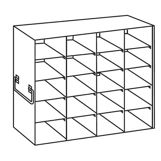 Cole-Parmer Upright Freezer Rack for 25-Place Slide Boxes, 4 x 5 Array
