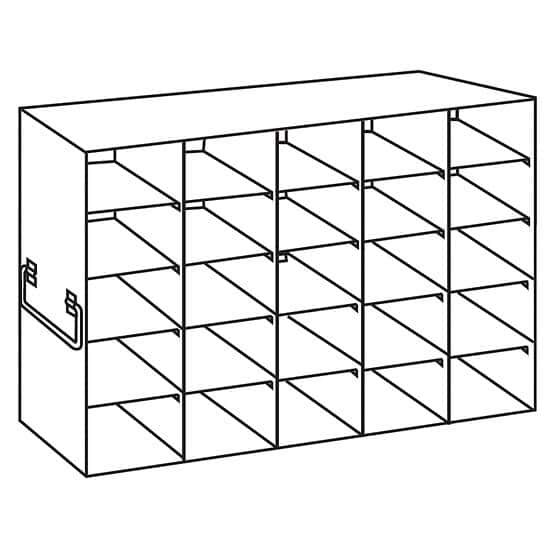 Cole-Parmer Upright Freezer Rack for 25-Place Slide Boxes, 5 x 5 Array