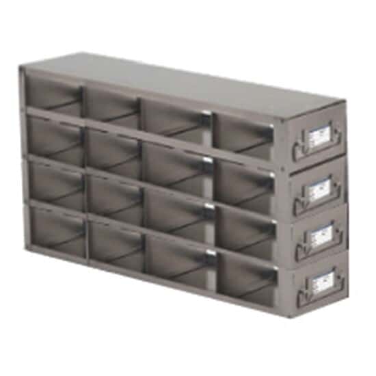 Cole-Parmer Upright Freezer Drawer Rack for 25-Place Slide Boxes, 4 x 4 Array