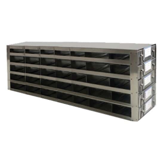 Cole-Parmer Upright Freezer Drawer Rack for 25-Place Slide Boxes, 7 x 5 Array