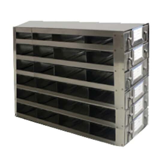 Cole-Parmer Upright Freezer Drawer Rack for 25-Place Slide Boxes, 4 x 6 Array