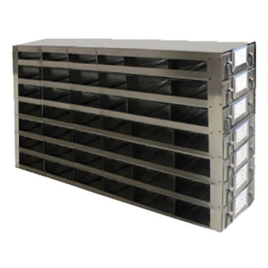 Cole-Parmer Upright Freezer Drawer Rack for 25-Place Slide Boxes, 6 x 7 Array