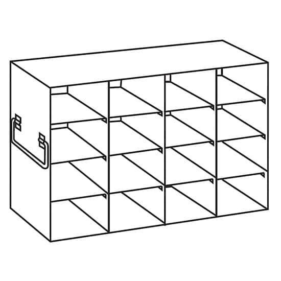 Cole-Parmer Upright Freezer Rack for 100-Place Slide Boxes, 4 x 4 Array