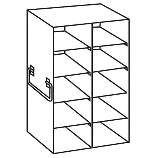 Cole-Parmer Upright Freezer Rack for 100-Place Slide Boxes, 2 x 5 Array
