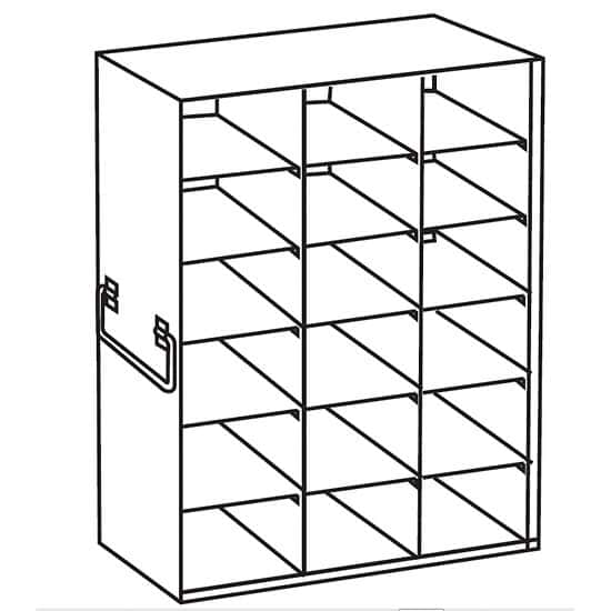 Cole-Parmer Upright Freezer Rack for 100-Place Slide Boxes, 3 x 6 Array
