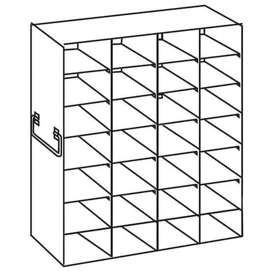 Cole-Parmer Upright Freezer Rack for 100-Place Slide Boxes, 4 x 7 Array
