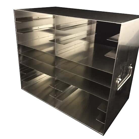Cole-Parmer Upright Freezer Rack for 100-Place Slide Boxes, 2 x 8 Array ...