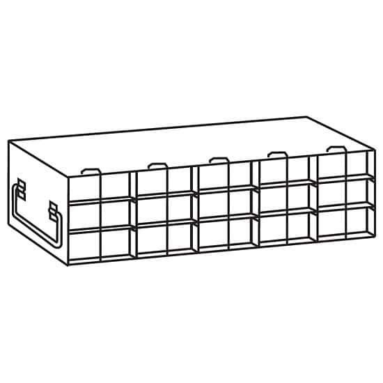 Cole-Parmer Upright Freezer Rack for 50-Cell Hinged Top Plastic Boxes, 5 x 3 Array