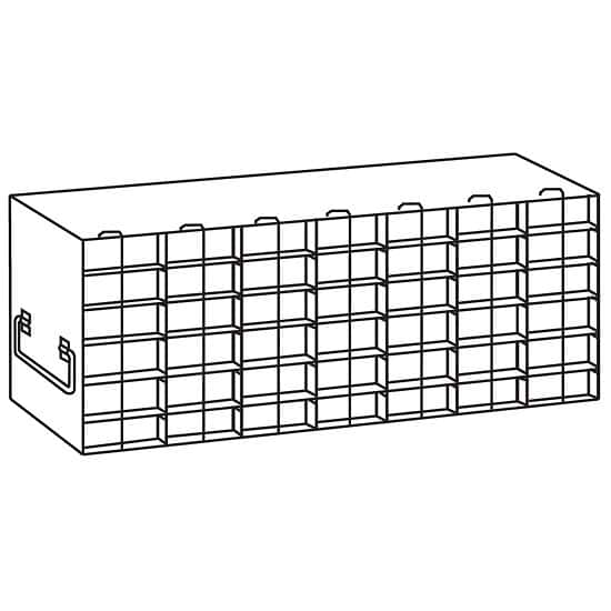 Cole-Parmer Upright Freezer Rack for 50-Cell Hinged Top Plastic Boxes, 7 x 6 Array