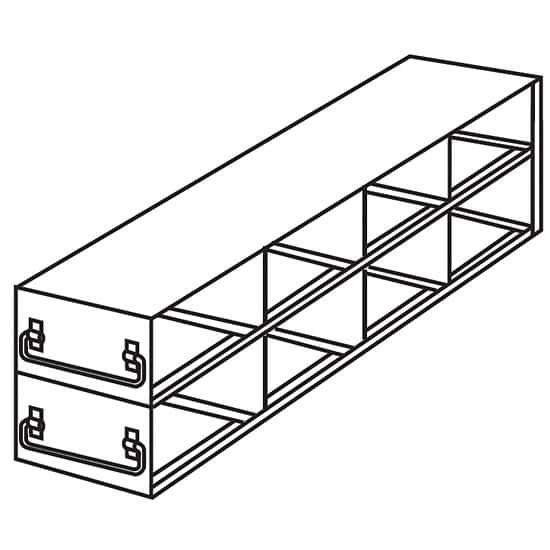 Cole-Parmer Upright Drawer Freezer Rack for 0.2 mL Tube 96-Well PCR Boxes, 4 x 2 x 2 Array
