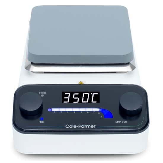 Cole-Parmer SHP-300-WS Digital Stirring Hot Plate, 15 x 15 cm, Aluminum, White; 230 VAC