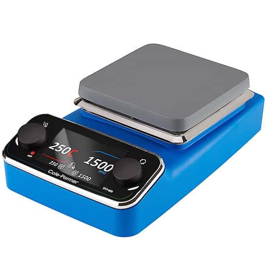 Cole-Parmer SHP-400-BS Premium Digital Stirring Hot Plate, 15 x 15 cm, Aluminum, Blue; 230 VAC