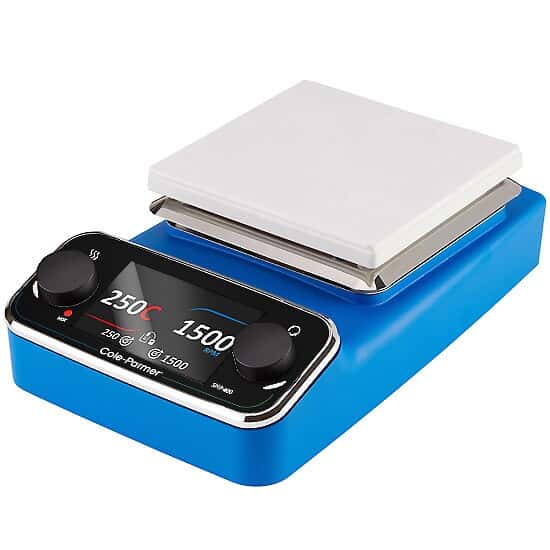 Cole-Parmer SHP-400-BC Premium Digital Stirring Hot Plate, 15 x 15 cm, Ceramic, Blue; 230 VAC