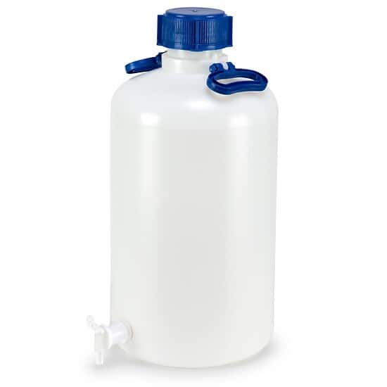 Cole-Parmer Heavy-Walled Narrow-Mouth Carboy w/ Spigot and Handle, HDPE; 25L (6.5 gal)