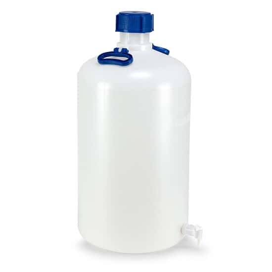 Cole-Parmer Heavy-Walled Narrow-Mouth Carboy w/ Spigot and Handle, HDPE; 50L (13 gal)