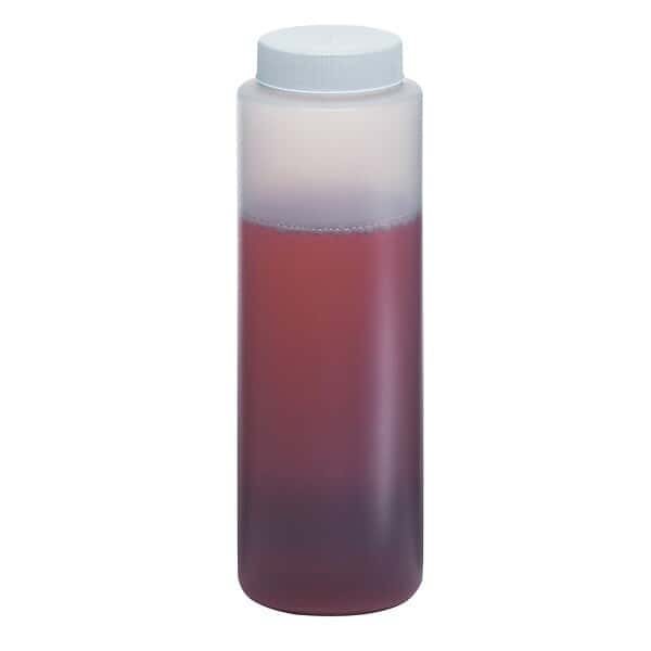 Cole-Parmer HDPE Sample Bottle, PE-Lined PP Cap, 250 mL, 336/CS