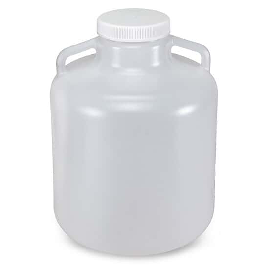 Cole-Parmer Wide-Mouth Carboy w/ Handles, LDPE; 10L (2.5 gal)