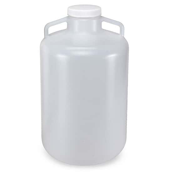 Cole-Parmer Wide-Mouth Carboy w/ Handles, LDPE; 20L (5 gal)