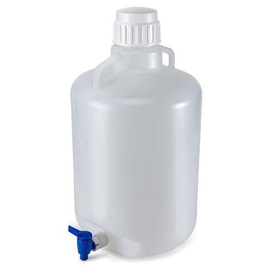 Cole-Parmer FDA-Compliant Carboy w/ Spigot and Handles, PP; 20L (5 gal)
