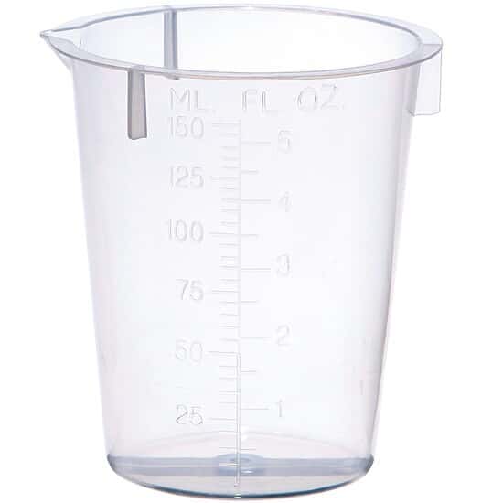 Cole-Parmer Plastic Beaker, Transparent PP, 150 mL, 100/pk