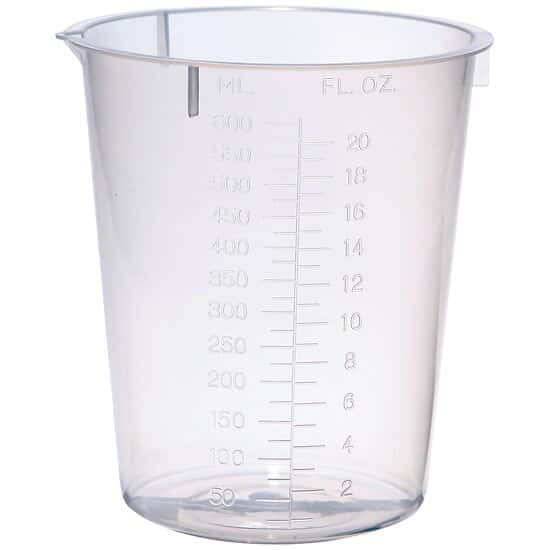 Cole-Parmer Plastic Beaker, Transparent PP, 600 mL, 25/pk