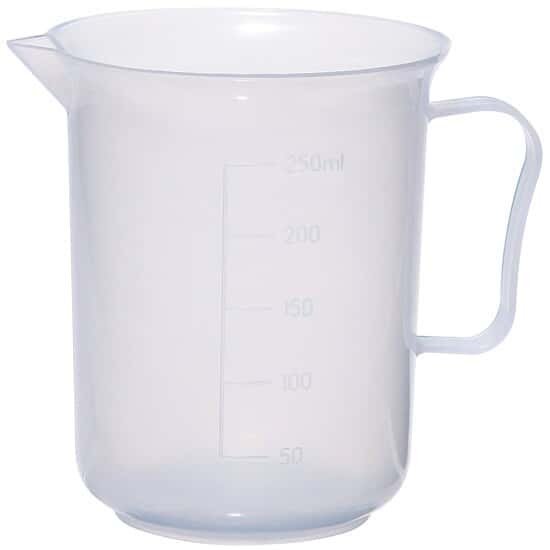 Cole-Parmer Plastic Beaker with Handle, Translucent PP, 250 mL, 5/pk