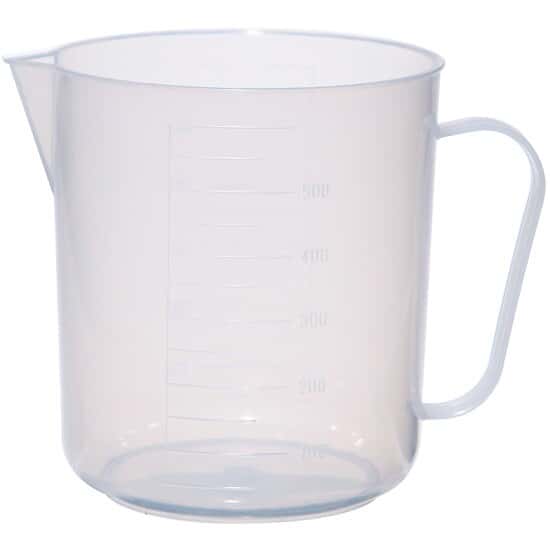 Cole-Parmer Plastic Beaker with Handle, Translucent PP, 500 mL, 5/pk