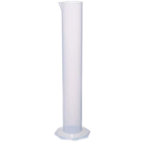 Cole-Parmer Plastic Graduated Cylinder, Translucent Polypropylene, 250 mL; 10/PK