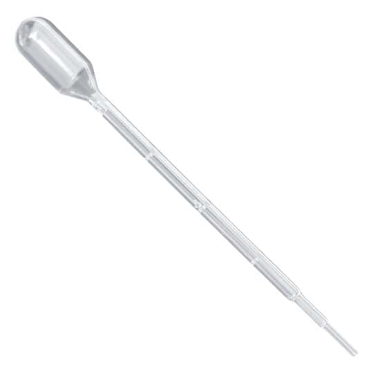 Cole-Parmer Economic Transfer Pipette, Capacity 3 mL, Graduation Range 0.25 to 1 mL; 500/Box