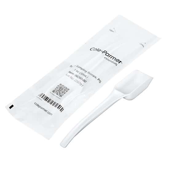 Cole-Parmer Sterile Lab Sampling Scoops, Polystyrene, 30 mL (1 oz); 100/CS