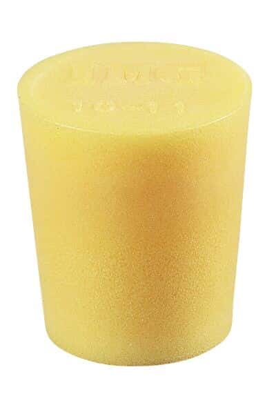 Cole-Parmer Solid Color-Coded Silicone Stoppers, Standard Size 6.5, Yellow; 10/Bag