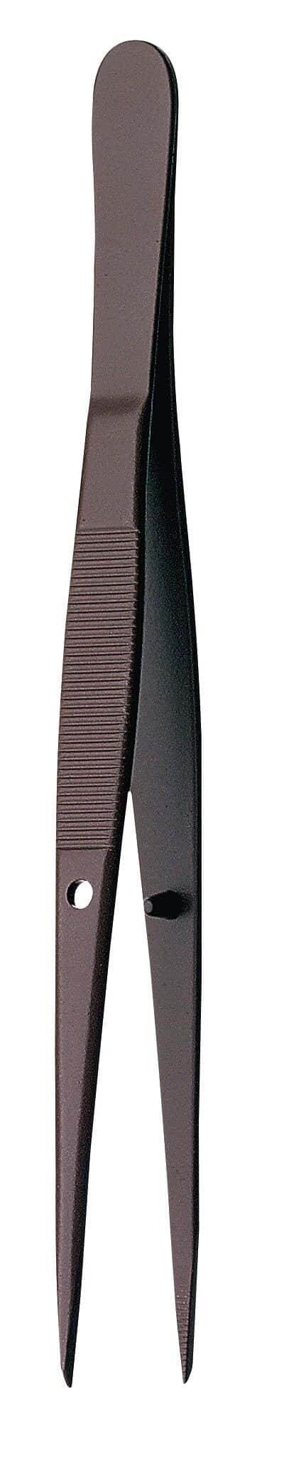 PTFE-Coated Steel Forceps, Pointed Tips, 3-7/8