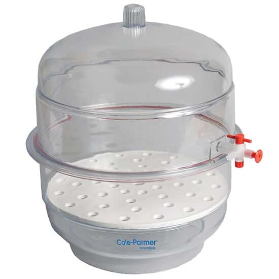 Cole-Parmer Vacuum Desiccator with Polycarbonate Cover and Base, 12