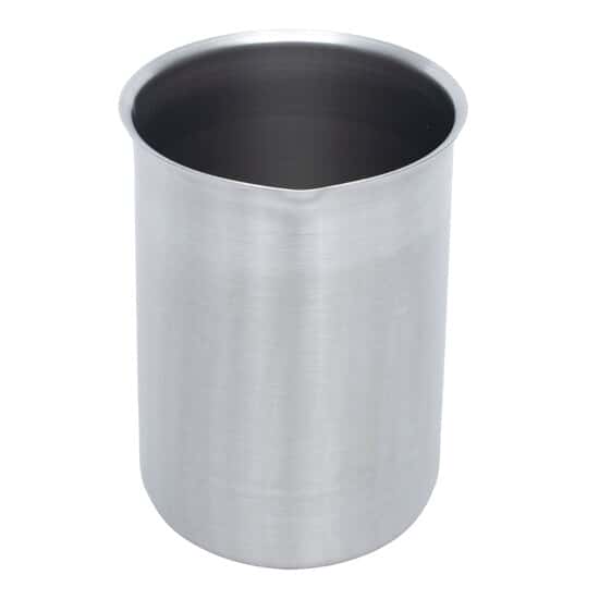 Cole-Parmer Stainless-steel Griffin-style beaker with easy-pour rim, 2000 mL