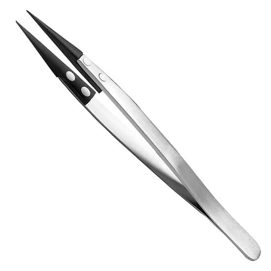 ColeParmer Stainless Steel Tweezers w/ Sharp, Pointed, Plastic Tips