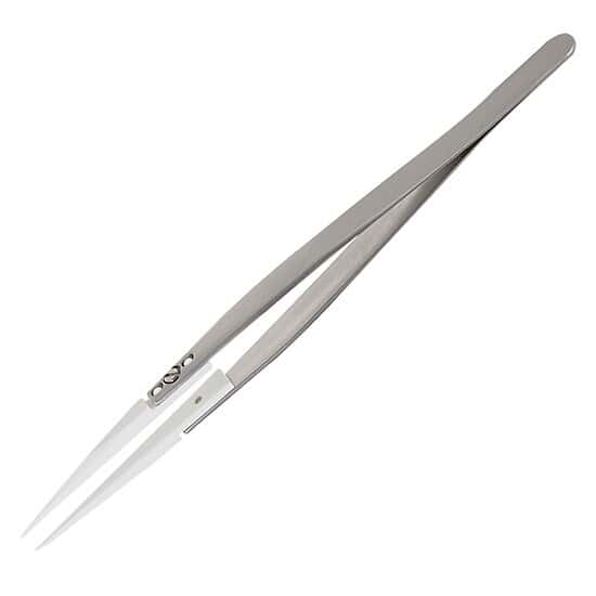 Cole-Parmer Stainless Steel Tweezer with Ceramic Fine Pointed Tips, 14 cm
