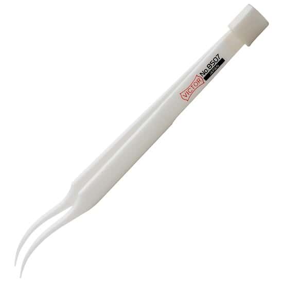 Cole-Parmer Ceramic Tweezer, Curved, Square, Flat  Tips, 12.5 cm