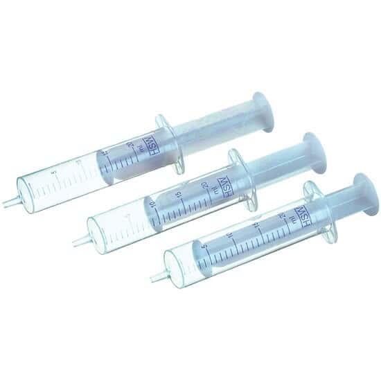 ColeParmer Disposable Syringe, Centric Tip, Luer Slip, 10 mL; 100/Pk
