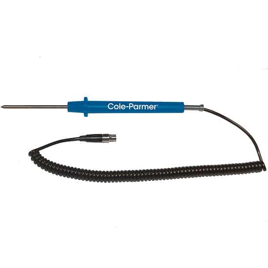 Cole-Parmer Penetration RTD Probe, 100 Ohm, 5-ft Coil Cable; 4