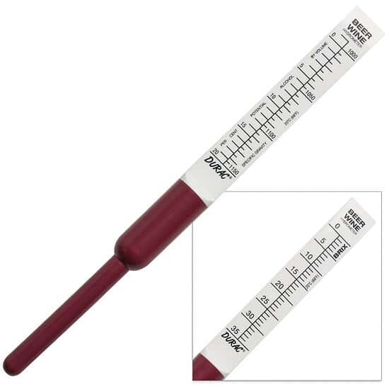 ColeParmer Triple Scale Beer and Wine Hydrometer, Shatterproof Plastic
