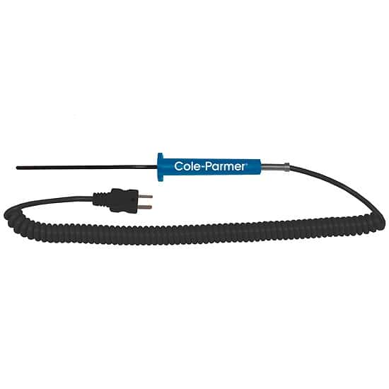 Cole-Parmer Compact PFA-Coated Thermocouple Probe, 4.5