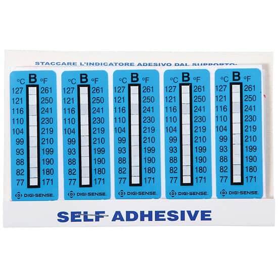 Cole-Parmer Irreversible 10 Point Vertical Temperature Label, 171-261°F/77-127°C; 10/Pk